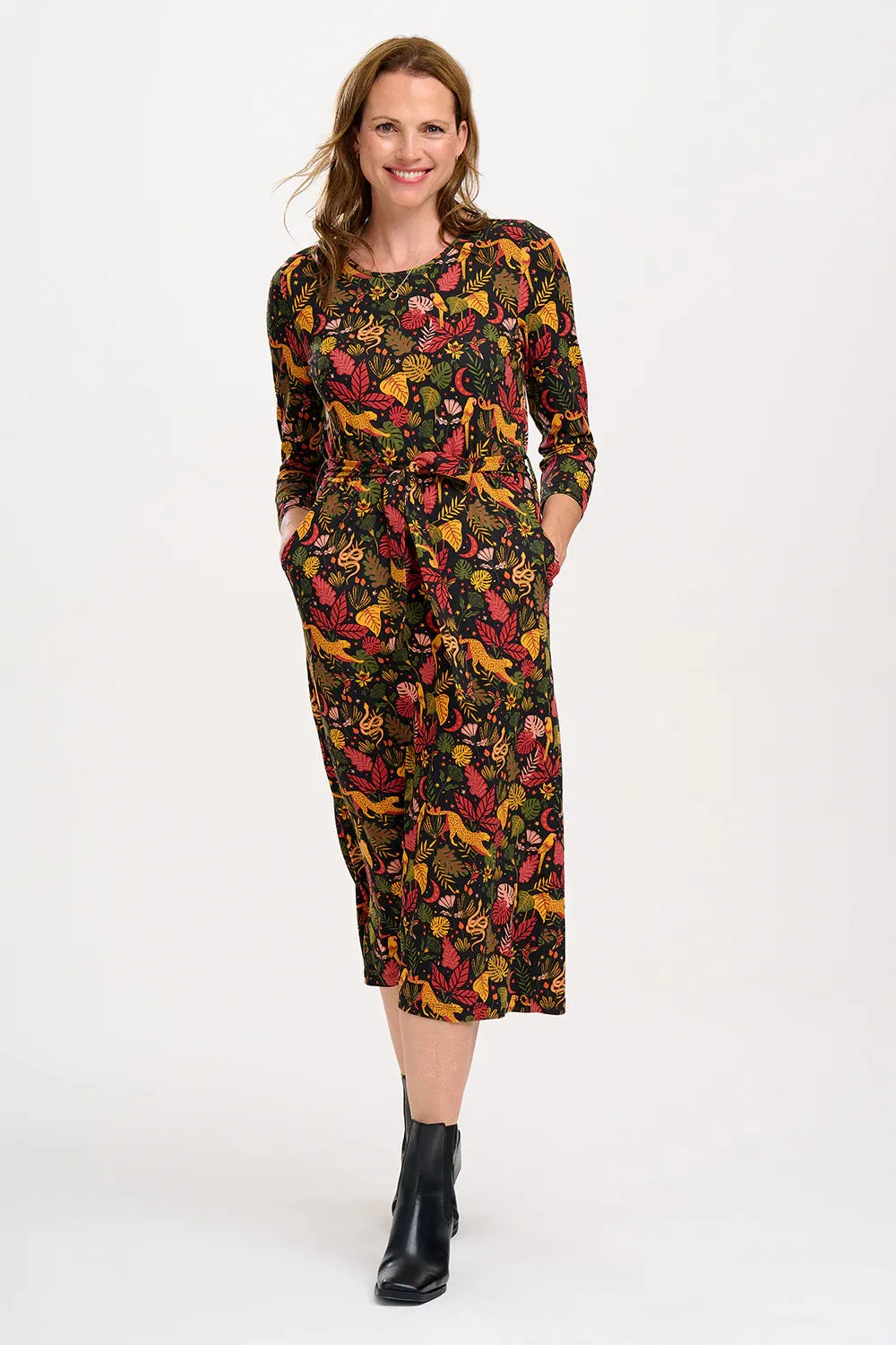 Sugarhill Brighton - Jungle Print Pernella Jersey Midi Dress