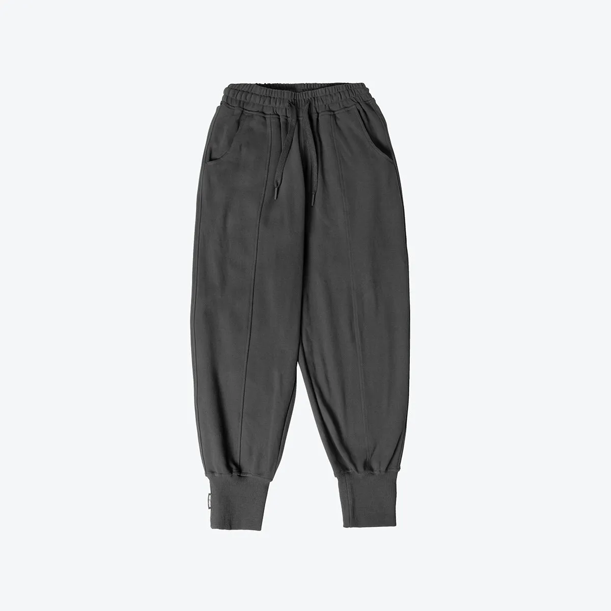 Symmetry Relaxed Fit Raised-seam Charcoal Sweatpants