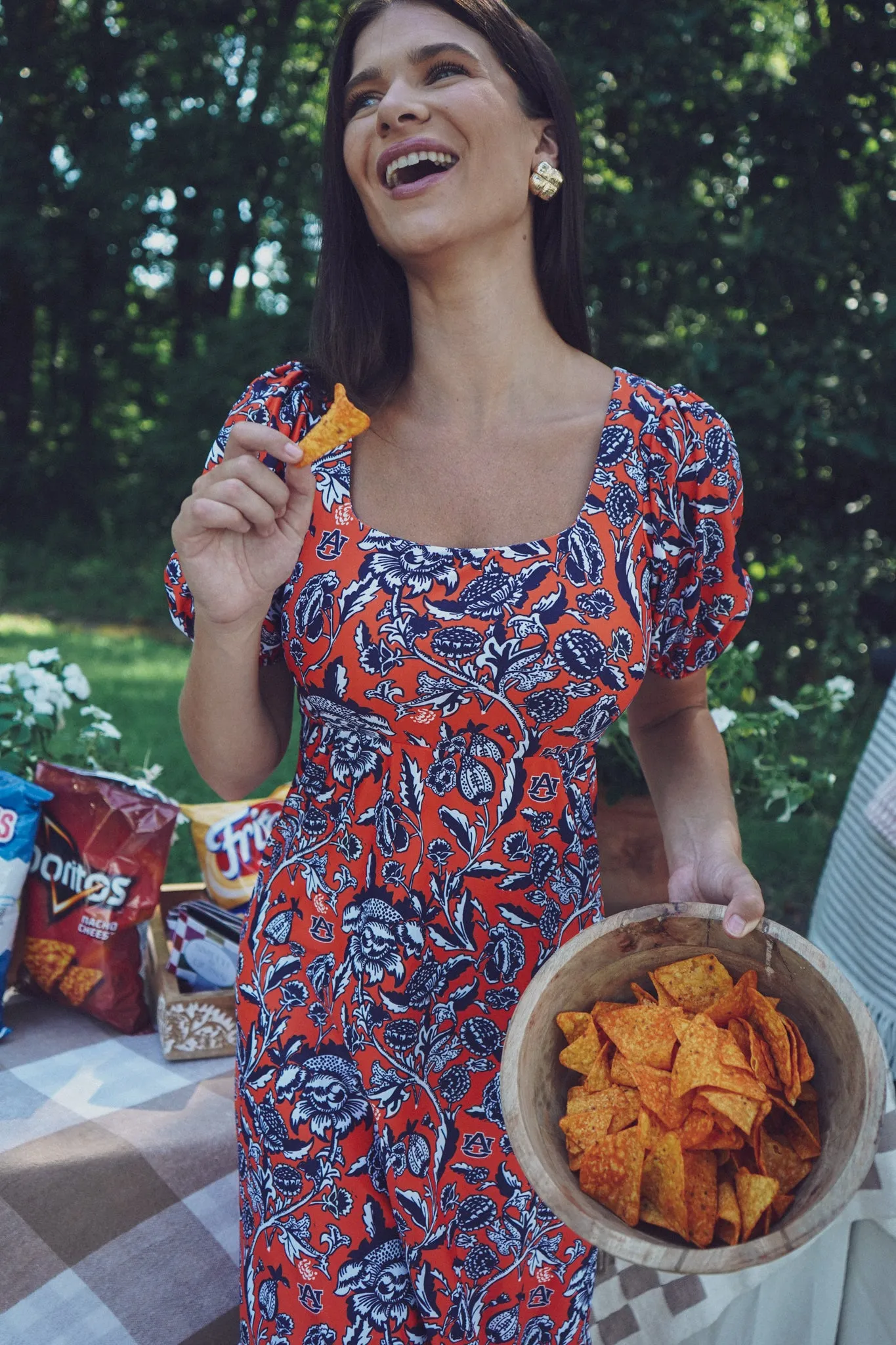 Tailgate Collection Lucy Dress - Auburn Floral Orange