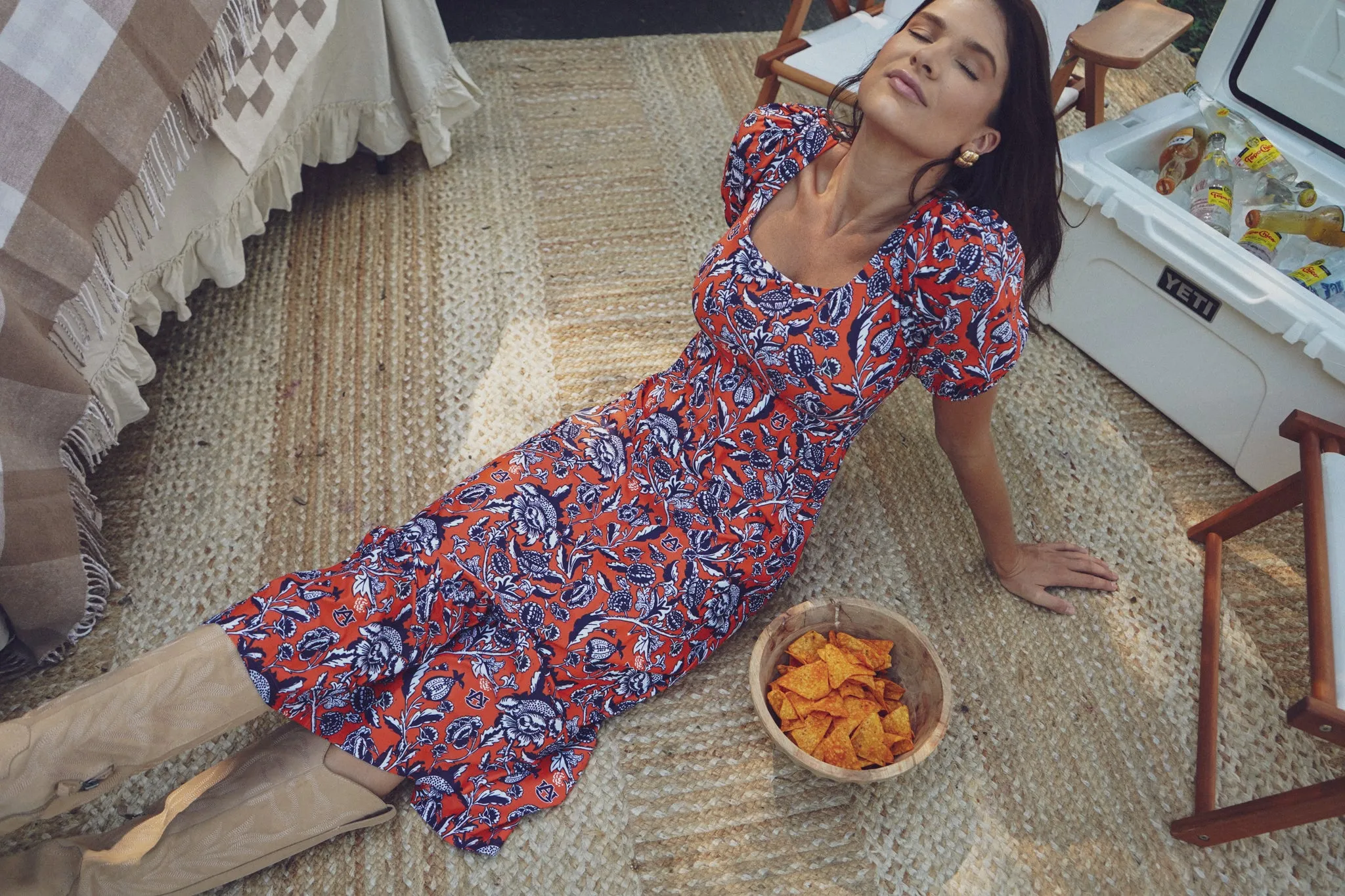 Tailgate Collection Lucy Dress - Auburn Floral Orange