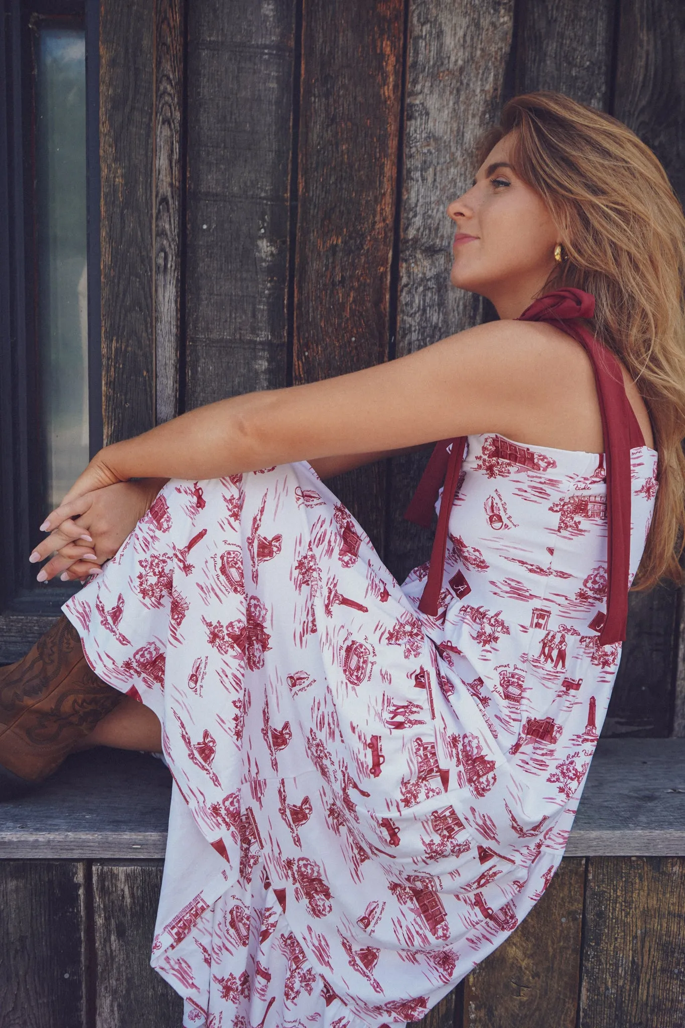 Tailgate Collection Sage Dress - Alabama Gameday Toile