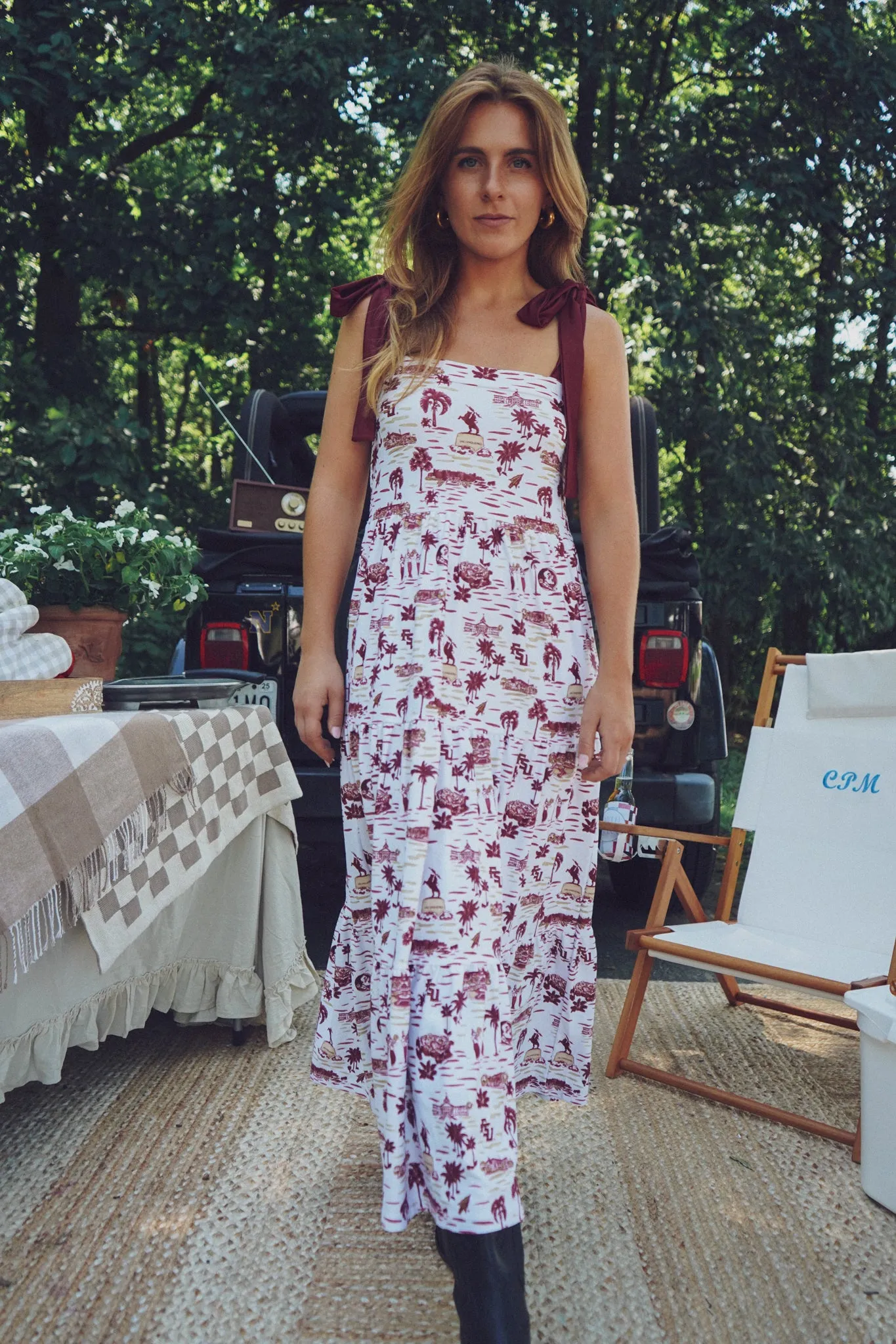 Tailgate Collection Sage Dress - Florida State Toile