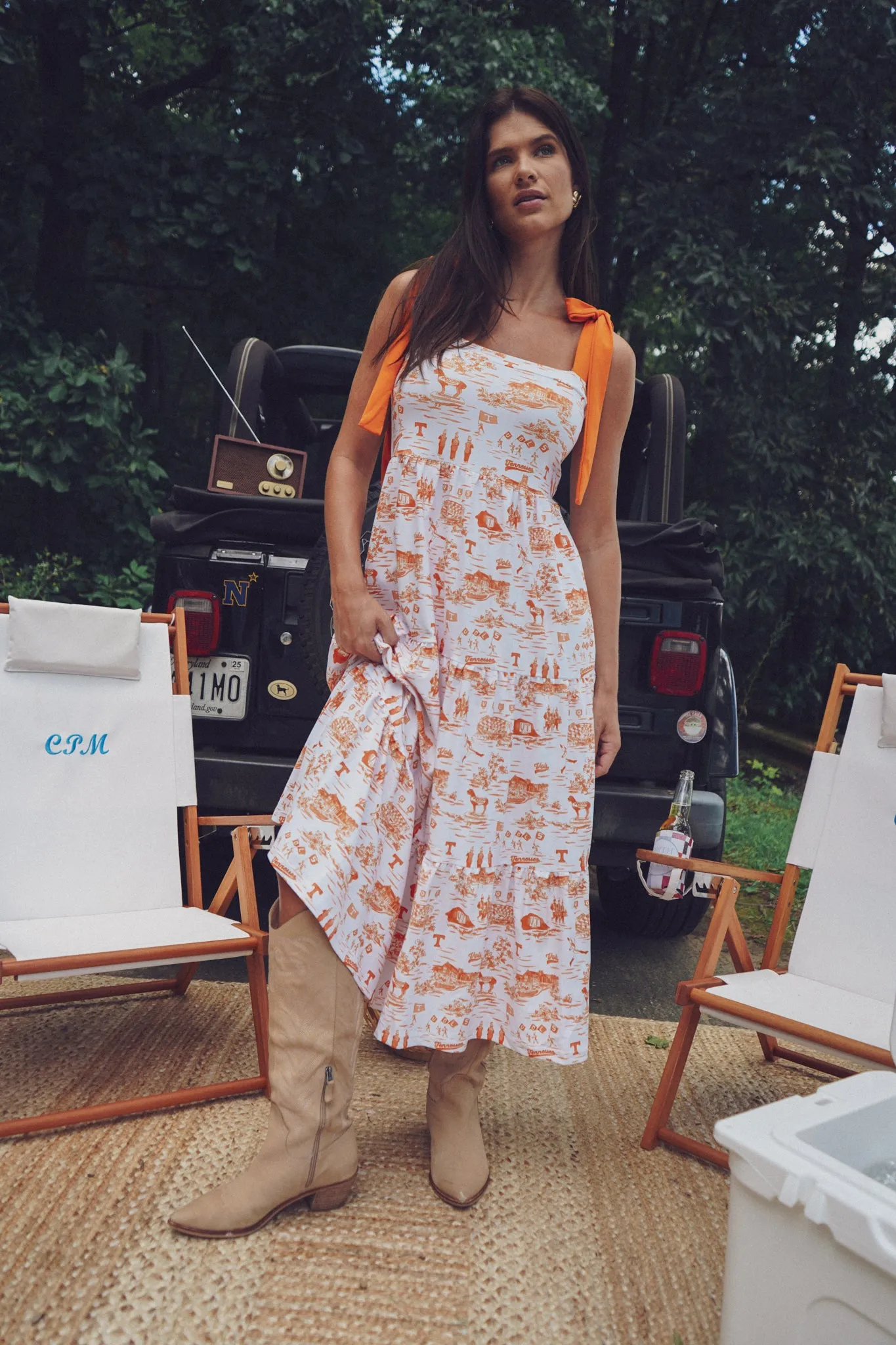 Tailgate Collection Sage Dress - Tennessee Toile