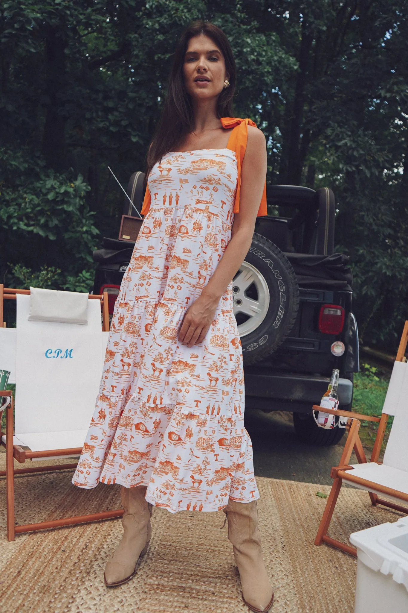 Tailgate Collection Sage Dress - Tennessee Toile