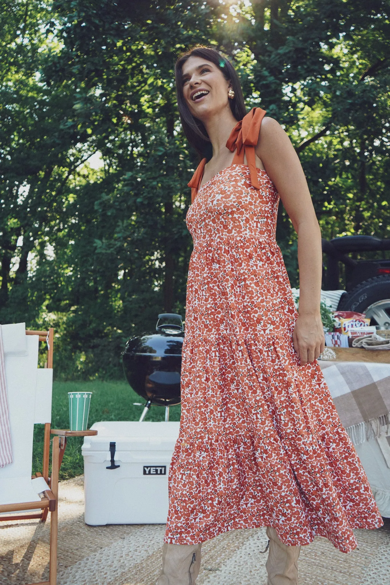 Tailgate Collection Sage Dress - Texas Micro Poppy