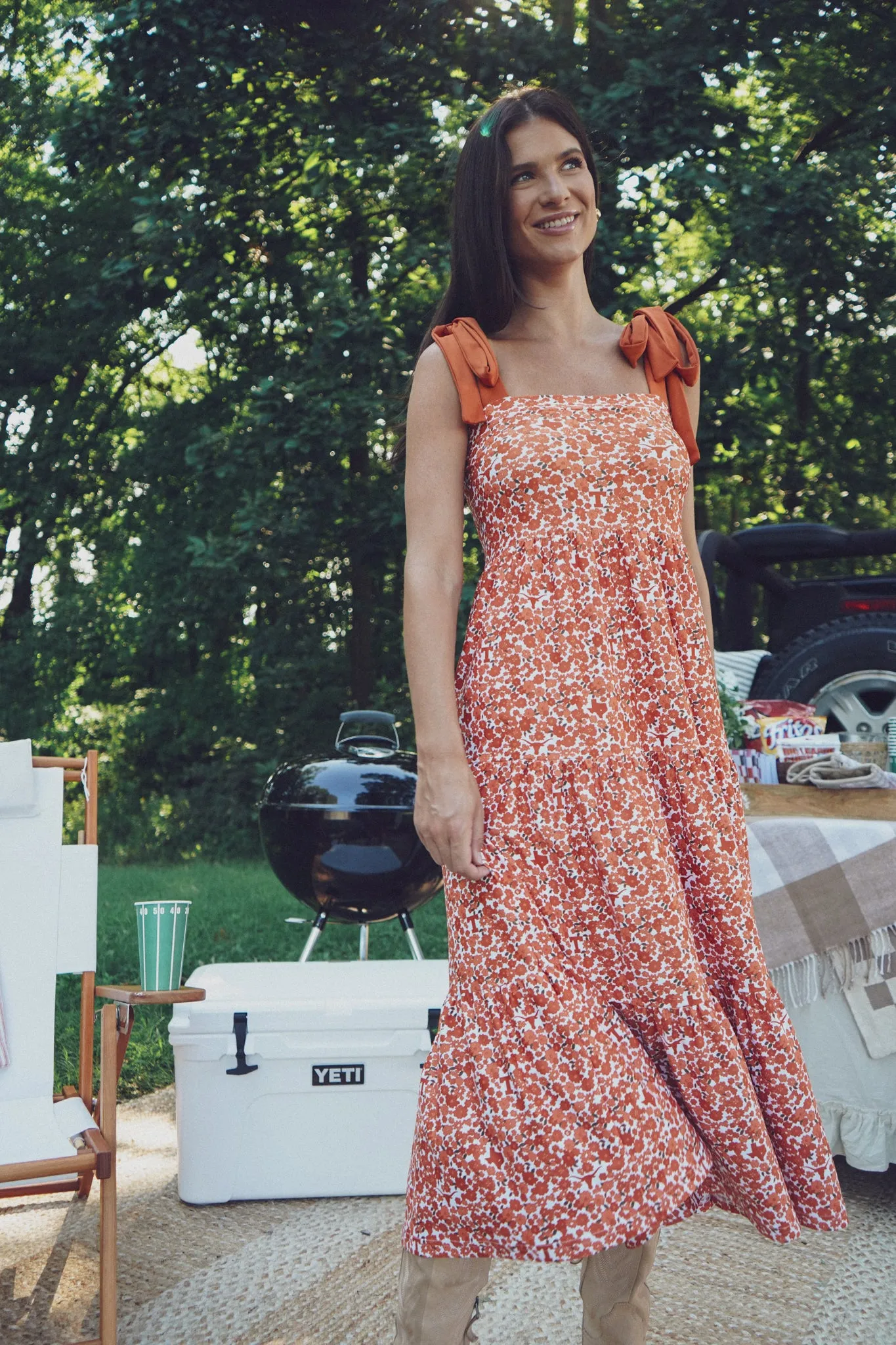 Tailgate Collection Sage Dress - Texas Micro Poppy