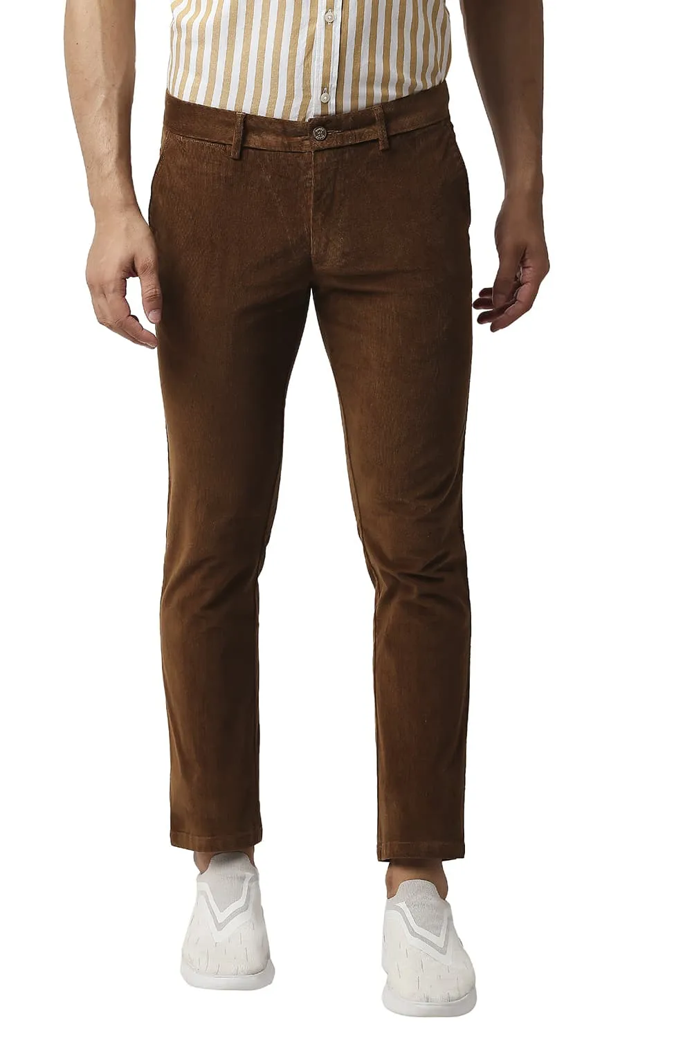 Tapered Fit Stretch Corduroy Trousers