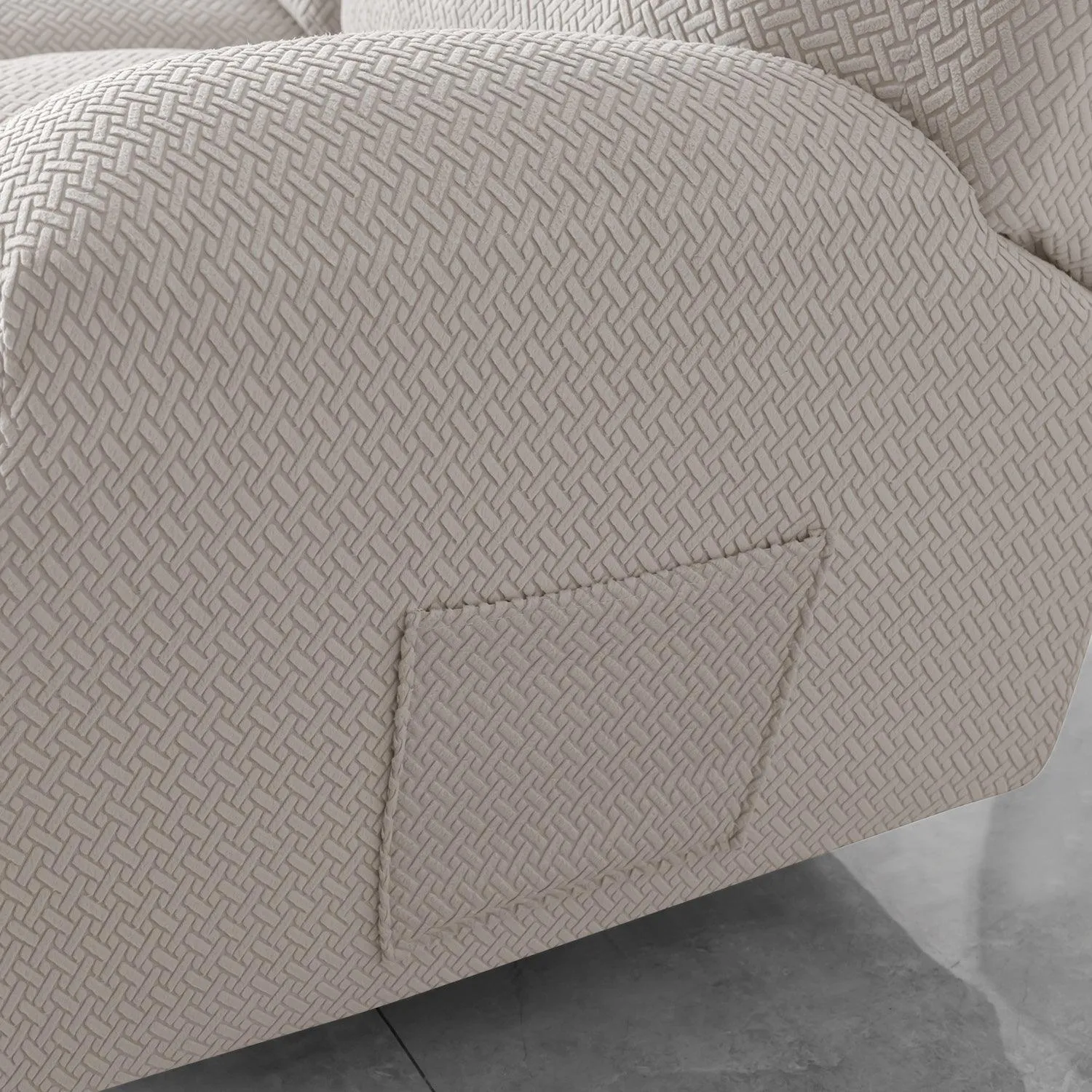 Taupe Brown Stretchable Jacquard Recliner Sofa Cover | Elastic & Anti-Slip