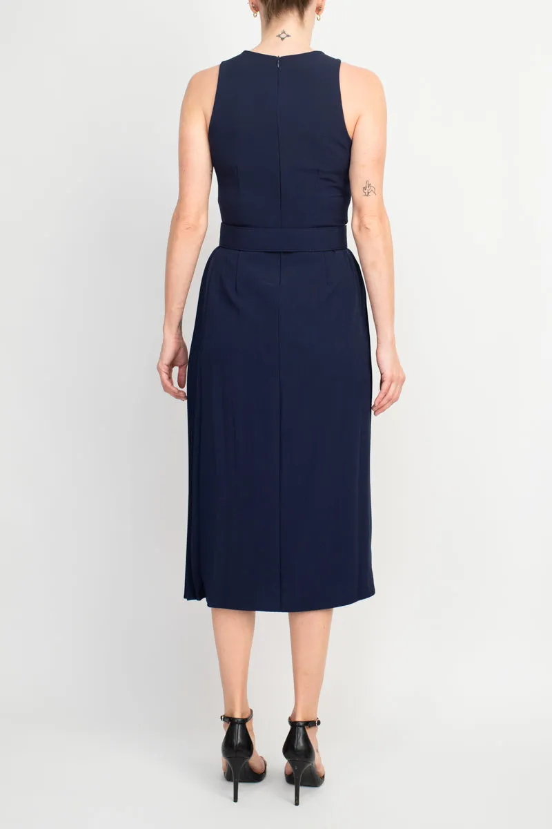 Taylor Scoop Neck Navy Midi Dress