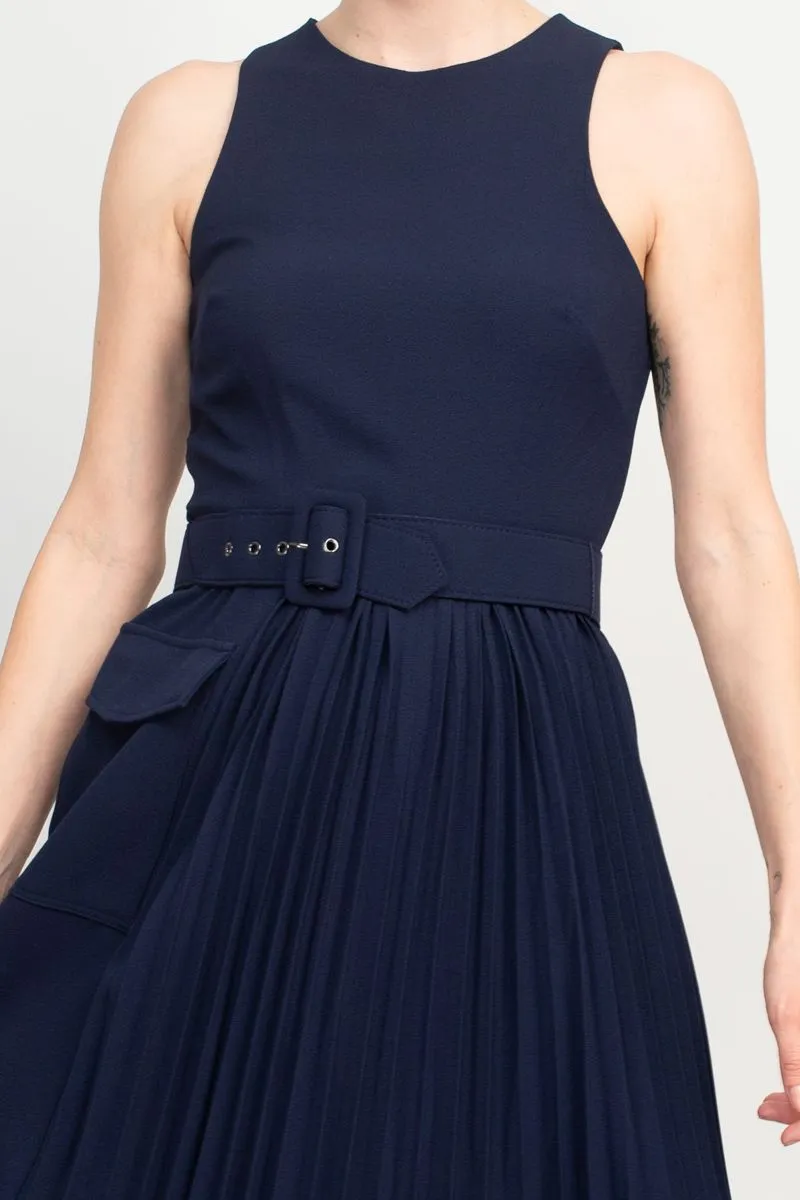 Taylor Scoop Neck Navy Midi Dress