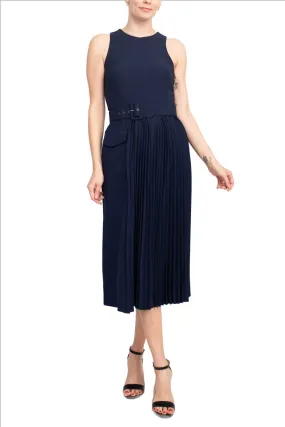 Taylor Scoop Neck Navy Midi Dress