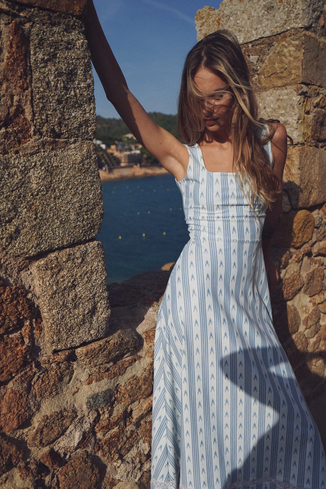 The Diana Dress - Ocean Ikat