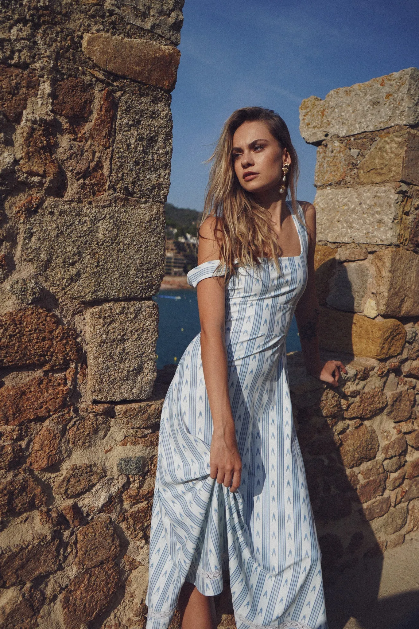 The Diana Dress - Ocean Ikat