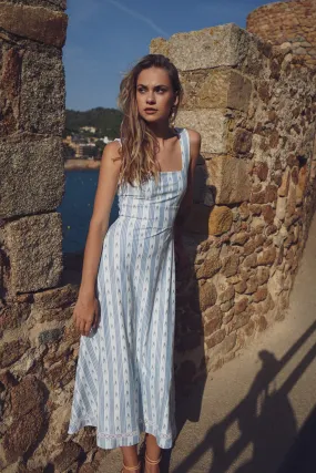 The Diana Dress - Ocean Ikat