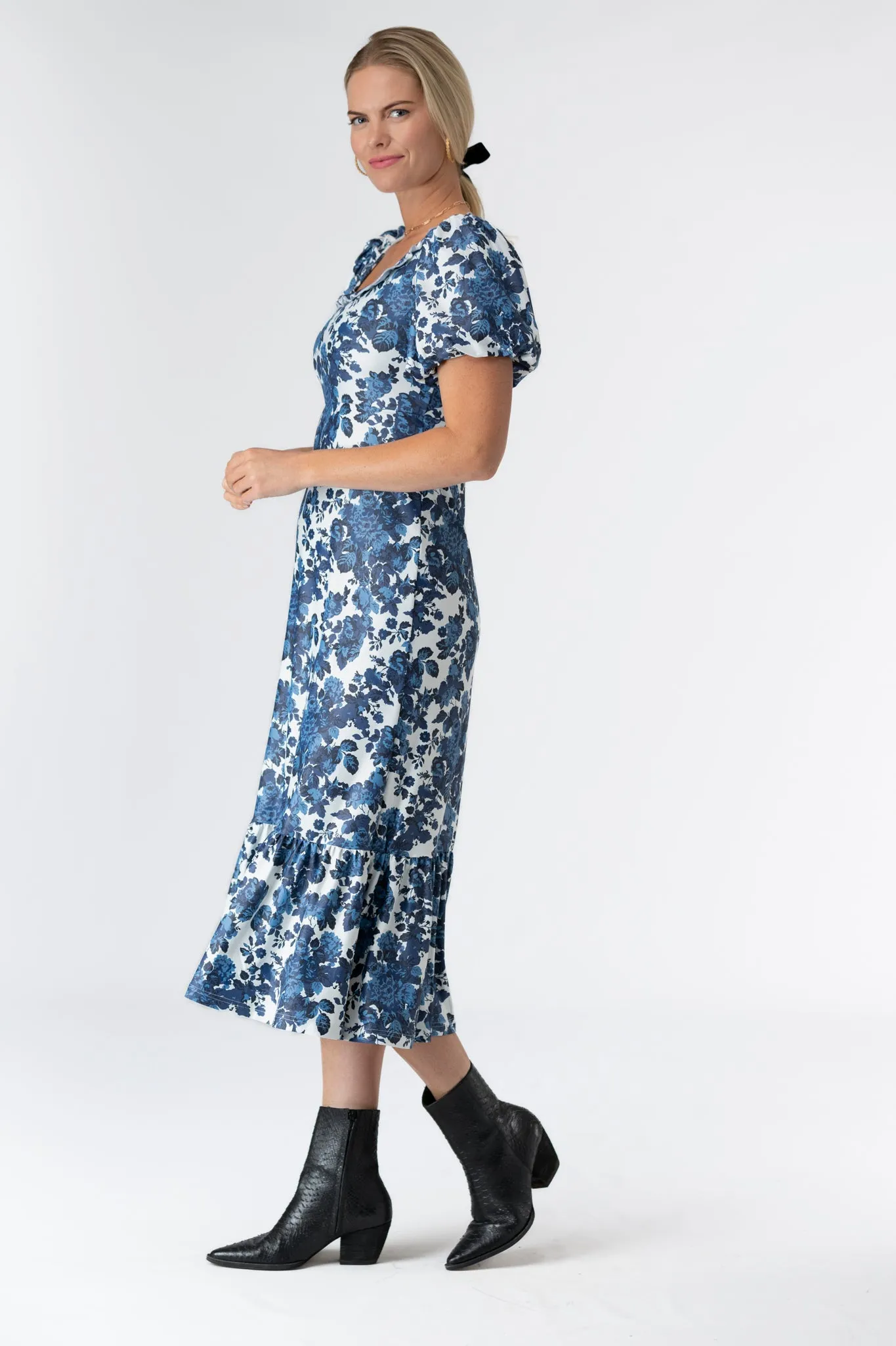 The Gretchen Dress - Hydrangea Midnight