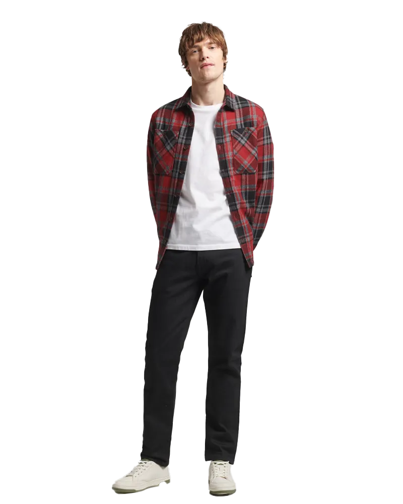 The Merchant Store Quilted Overshirt in Merchant Check Red