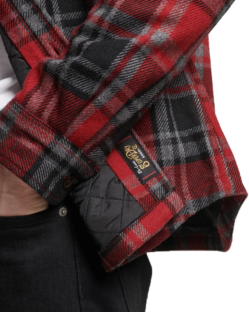 The Merchant Store Quilted Overshirt in Merchant Check Red