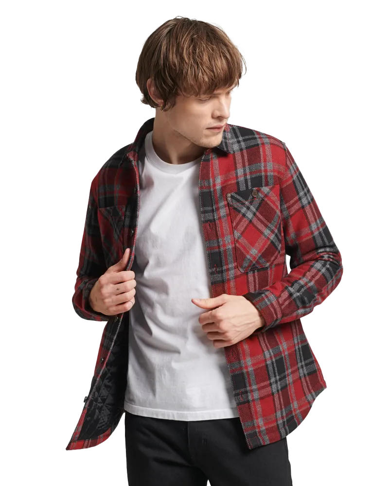 The Merchant Store Quilted Overshirt in Merchant Check Red