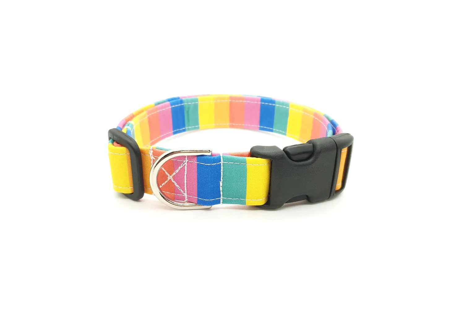 Thin Rainbow Stripes Dog Collar