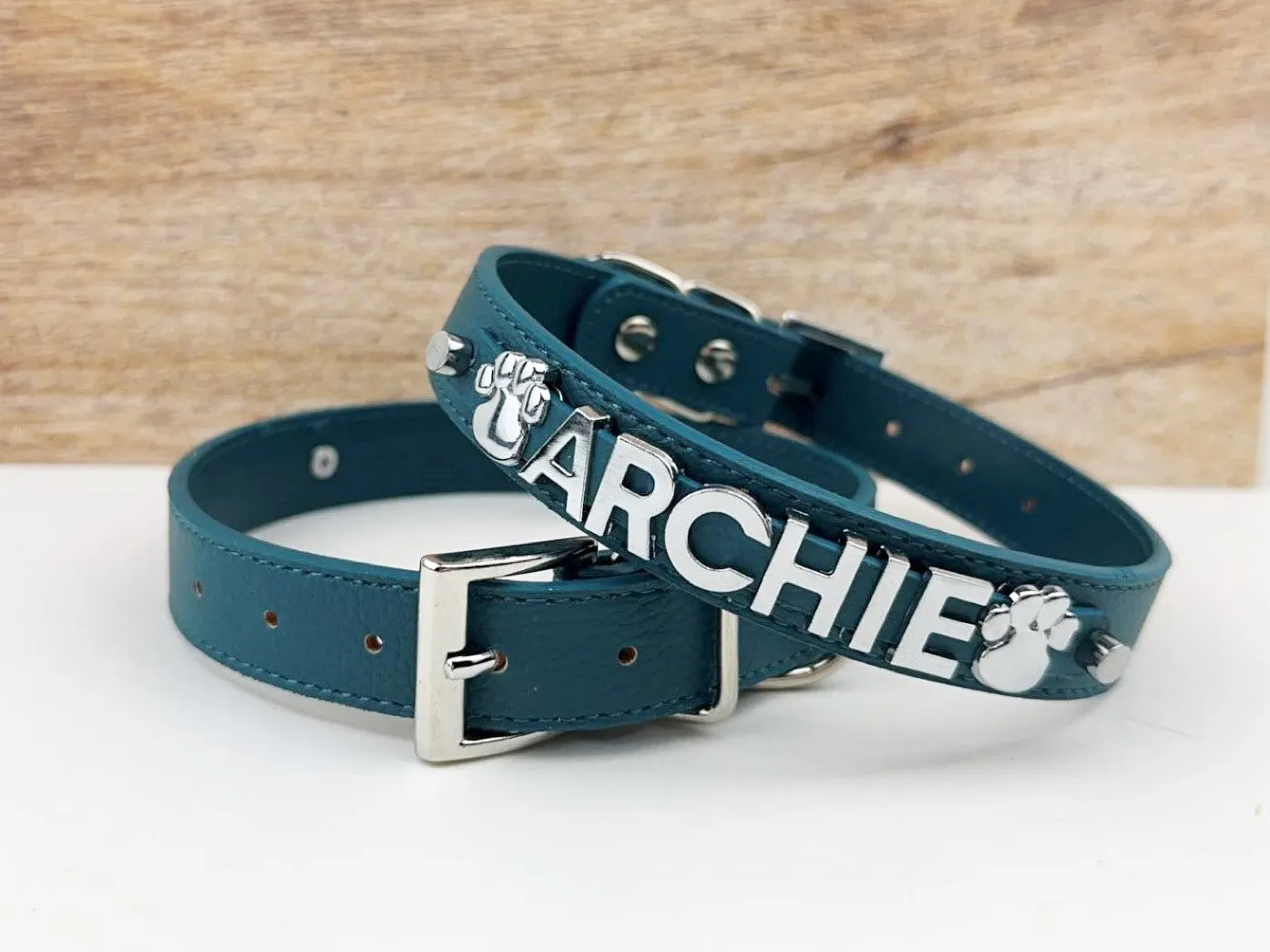 Tidewater Blue Chrome Pet Collar