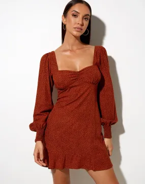 Tielo Mini Dress in Mini Croc Brown