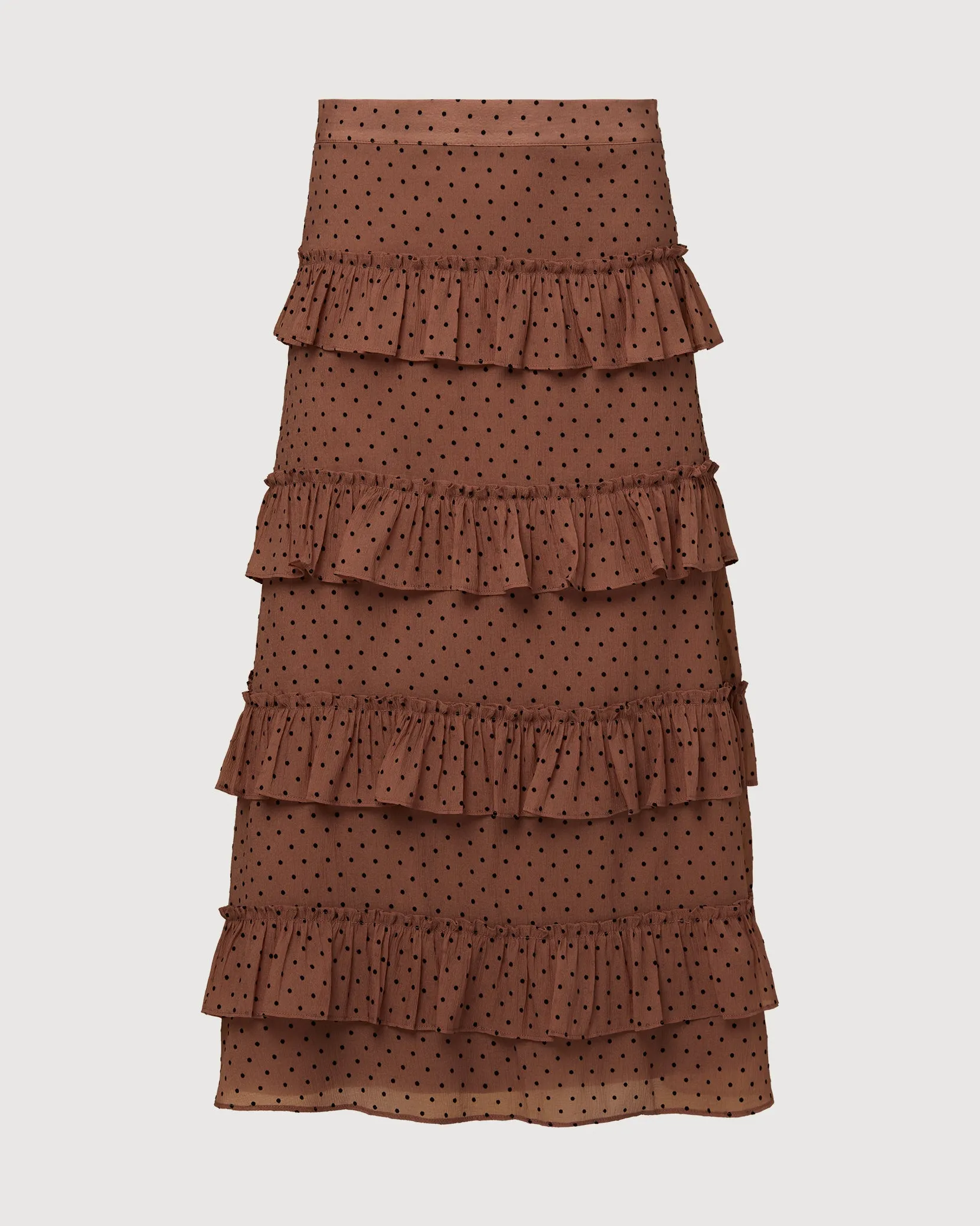 Tiered Ruffle Midi Skirt