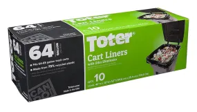 Toter GB064-R8000 Trash Cart Liner, 64 gal Capacity, Plastic, Black :PK10: QUANTITY: 1