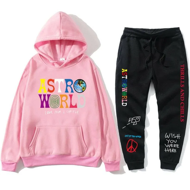 Travis Scott Astroworld Hoodie and Sweatpants Tracksuit Set