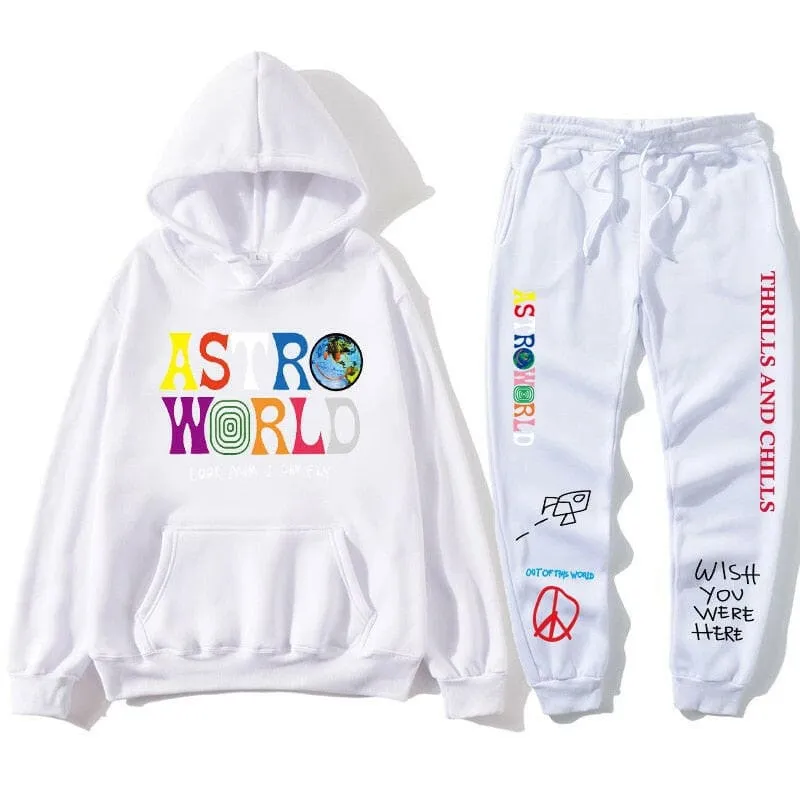 Travis Scott Astroworld Hoodie and Sweatpants Tracksuit Set