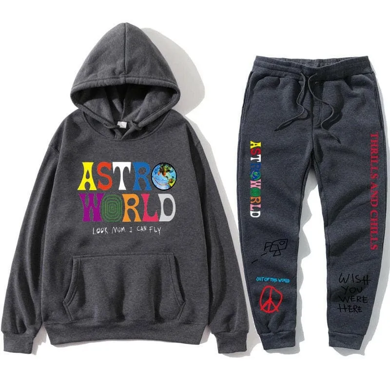 Travis Scott Astroworld Hoodie and Sweatpants Tracksuit Set