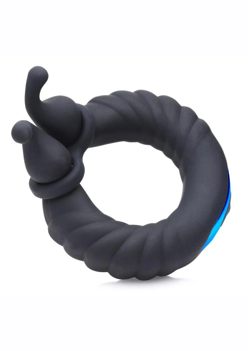 Trinity Men 10x Cock Cobra Dual Stimulating Rechargeable Silicone Cock Ring