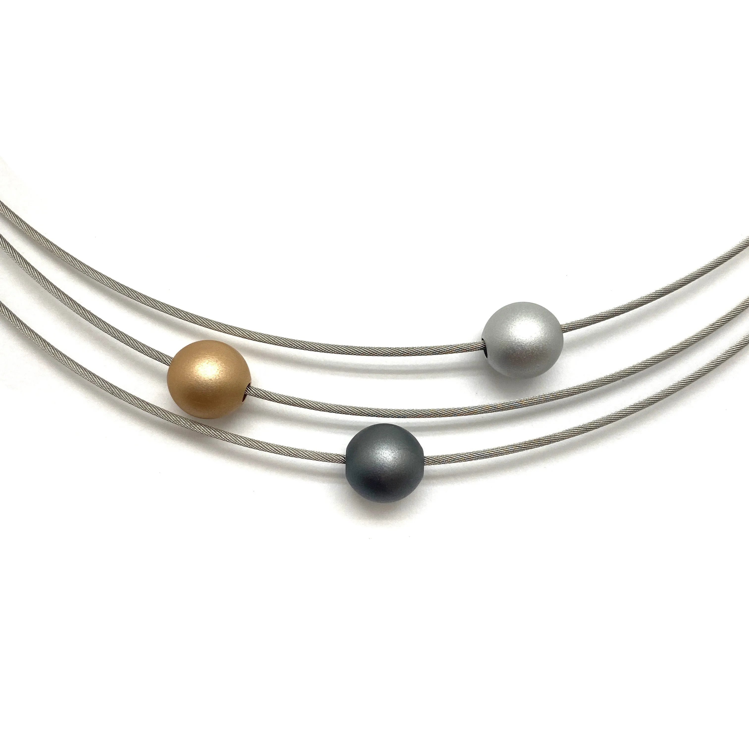 Triple Strand Orb Necklace