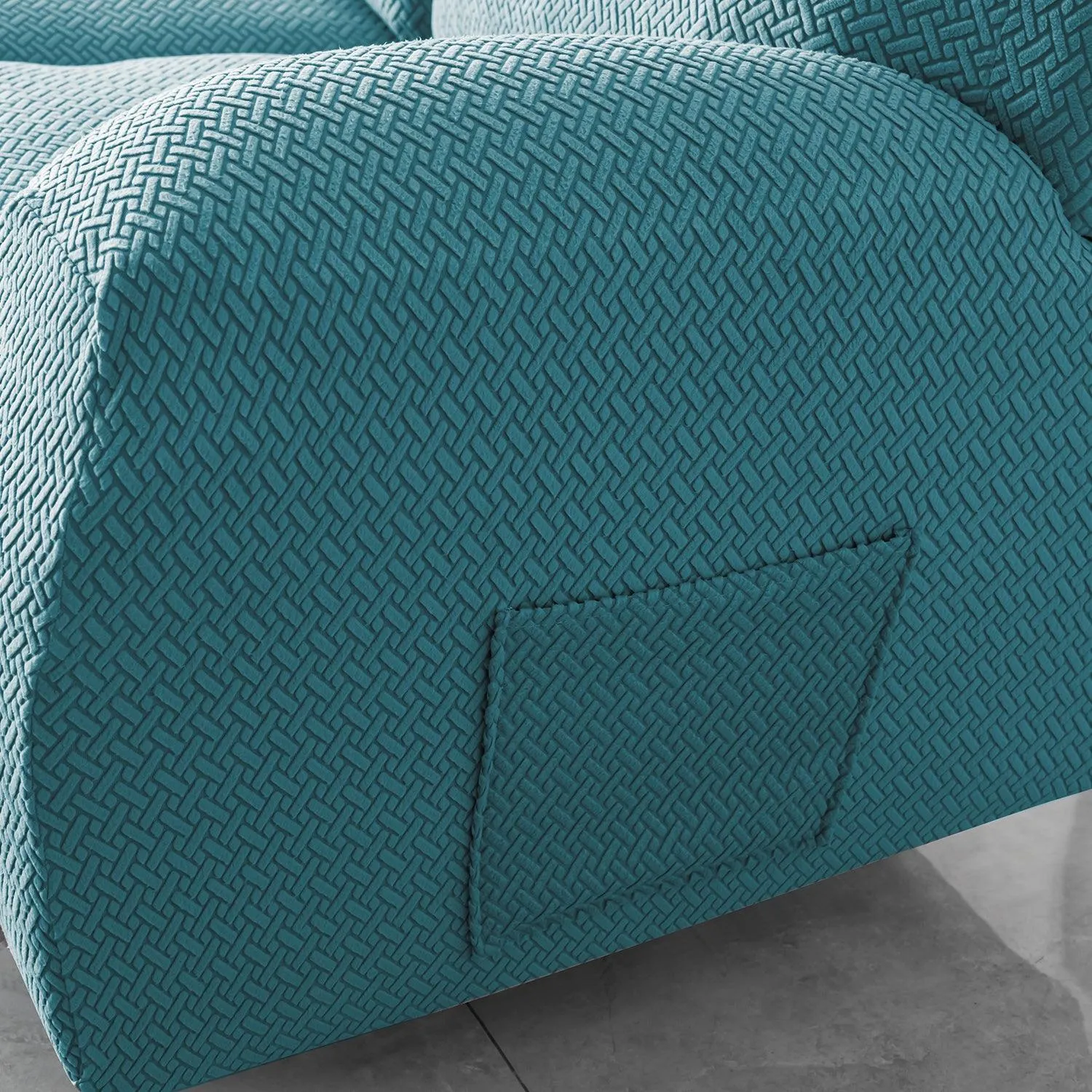 Turquoise Jacquard Recliner Sofa Cover | Non-Slip & Full Fitted