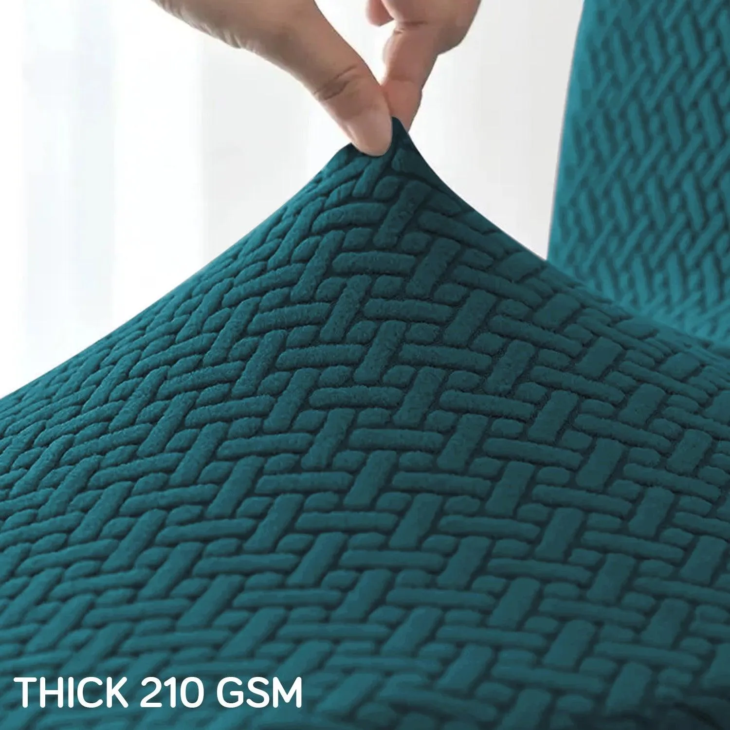 Turquoise Jacquard Recliner Sofa Cover | Non-Slip & Full Fitted