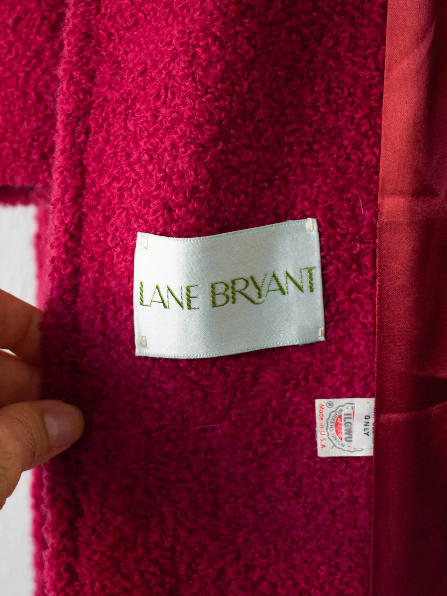 Vintage 90s Lane Bryant Cranberry Wool Coat L