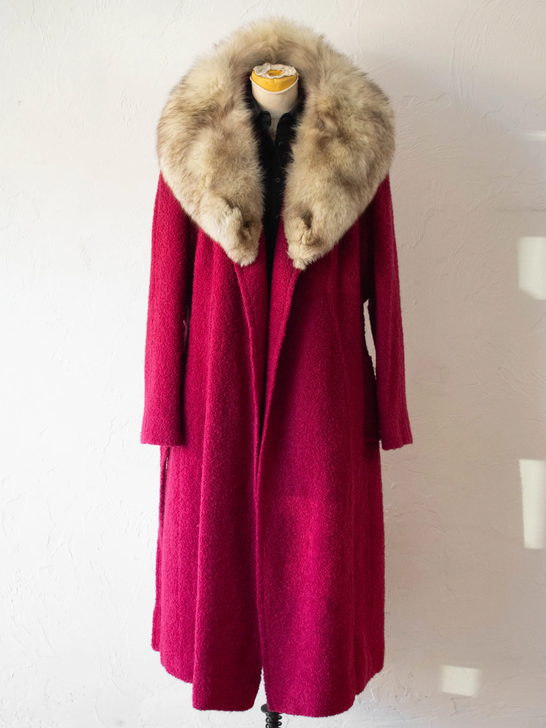 Vintage 90s Lane Bryant Cranberry Wool Coat L