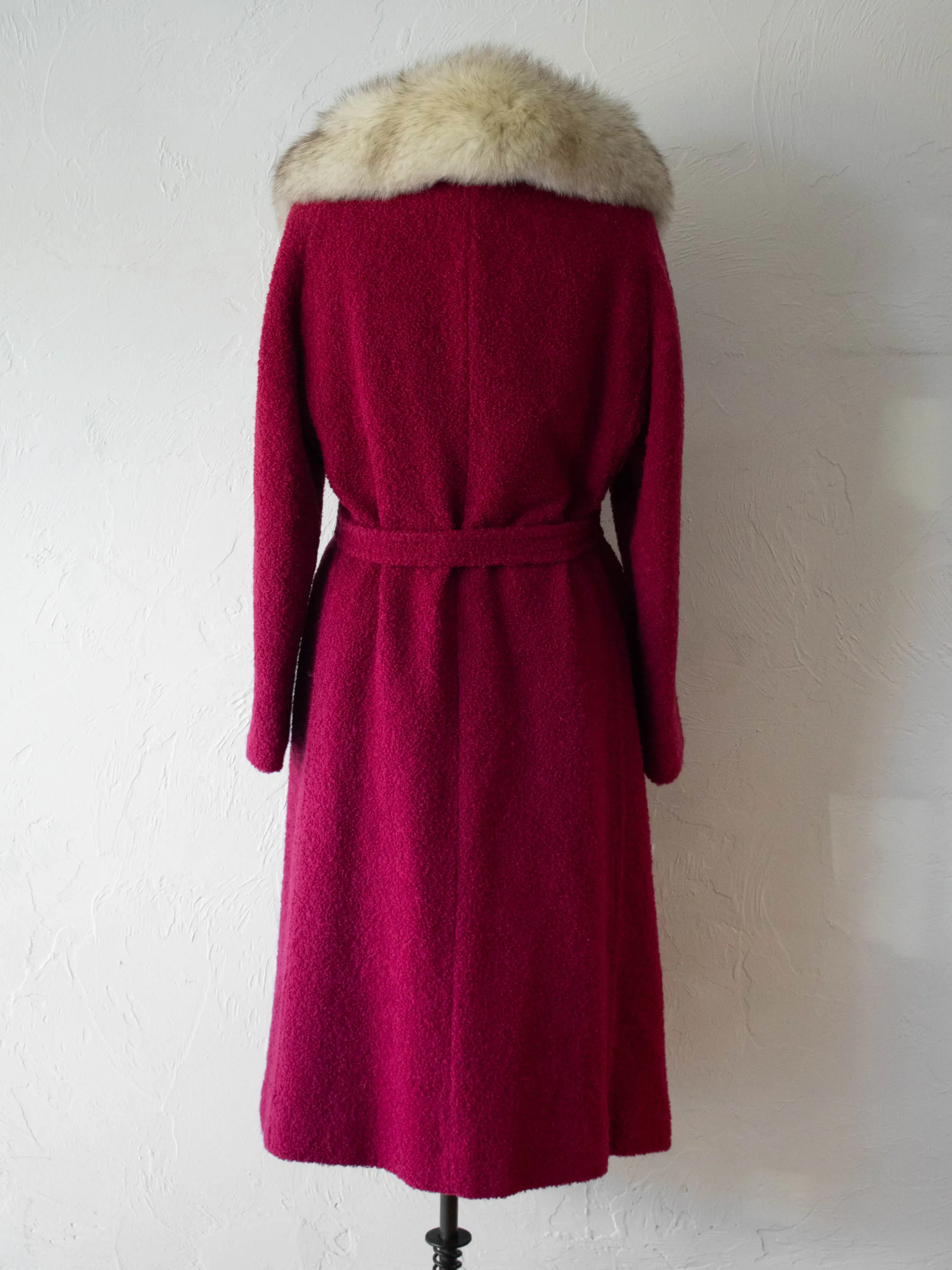 Vintage 90s Lane Bryant Cranberry Wool Coat L