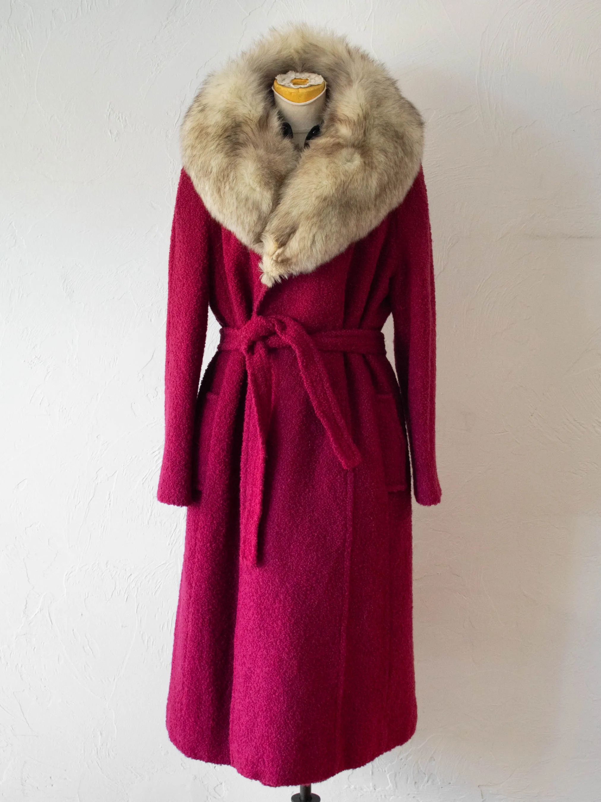 Vintage 90s Lane Bryant Cranberry Wool Coat L