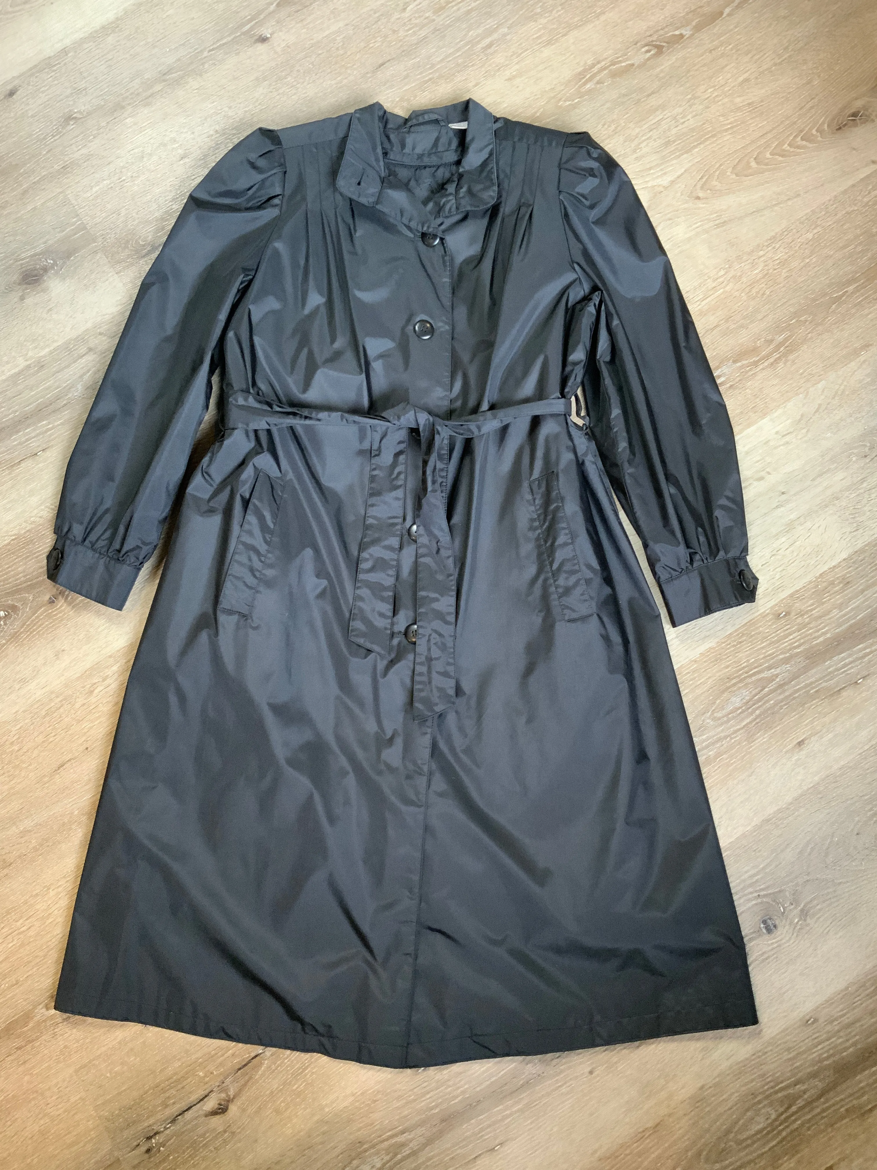 Vintage J.Gallery Petite Black Trench Coat