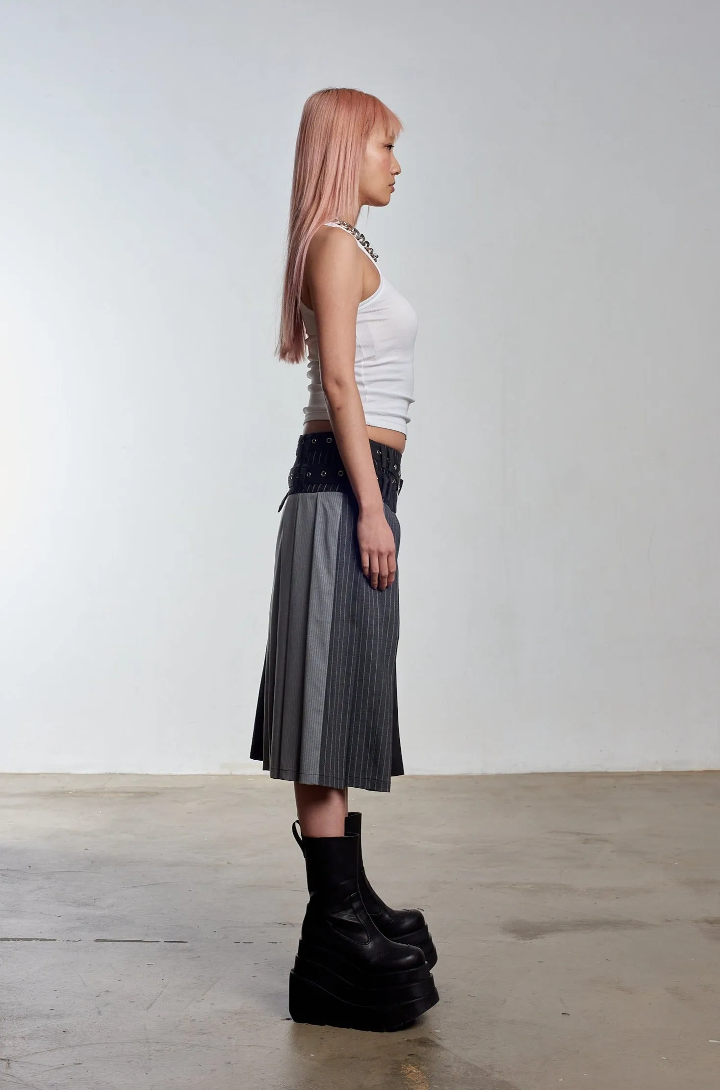 Warrior Pleated Midi Skirt