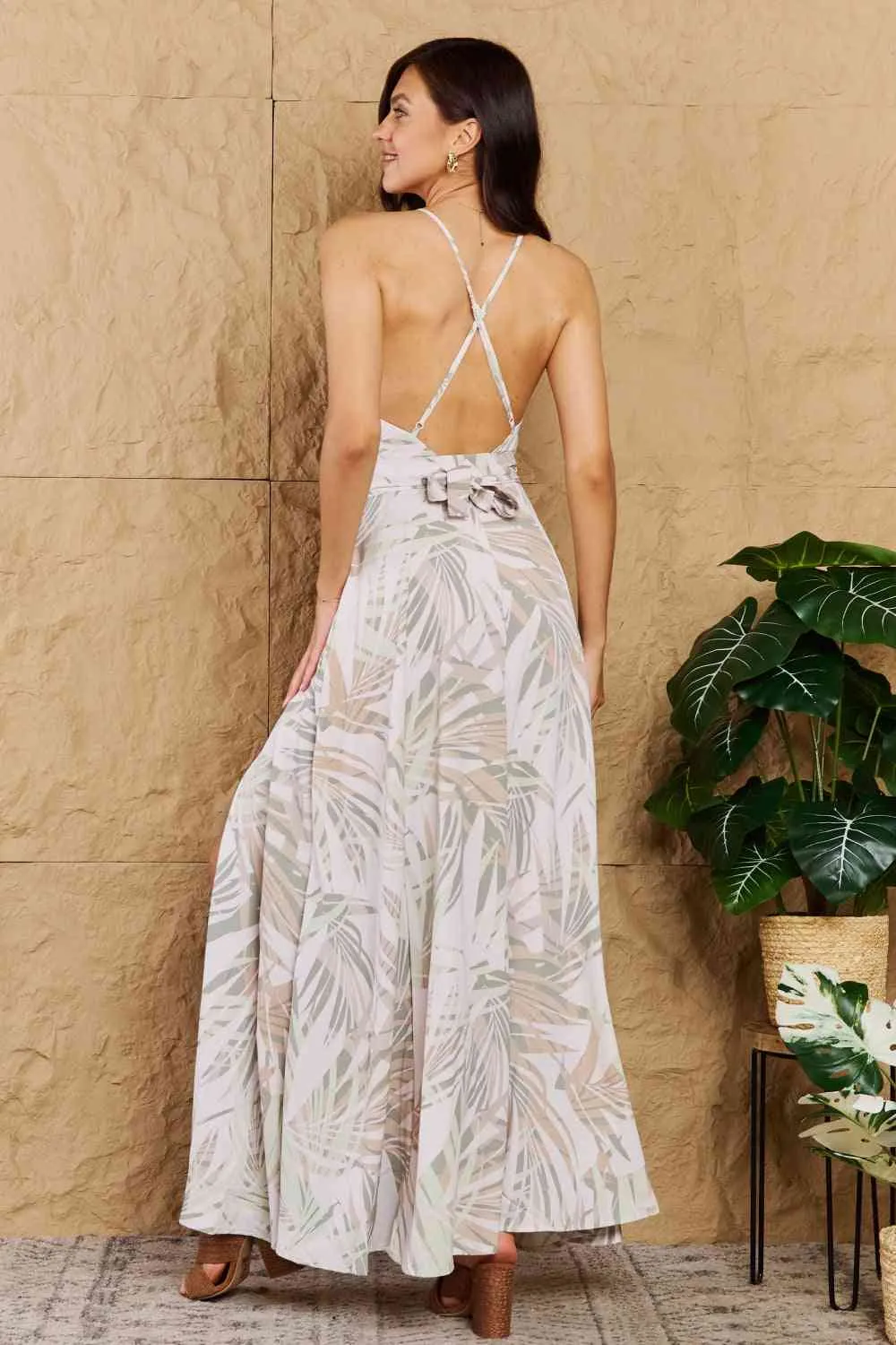 Watch Me Grow Open Cross Back Maxi Dress