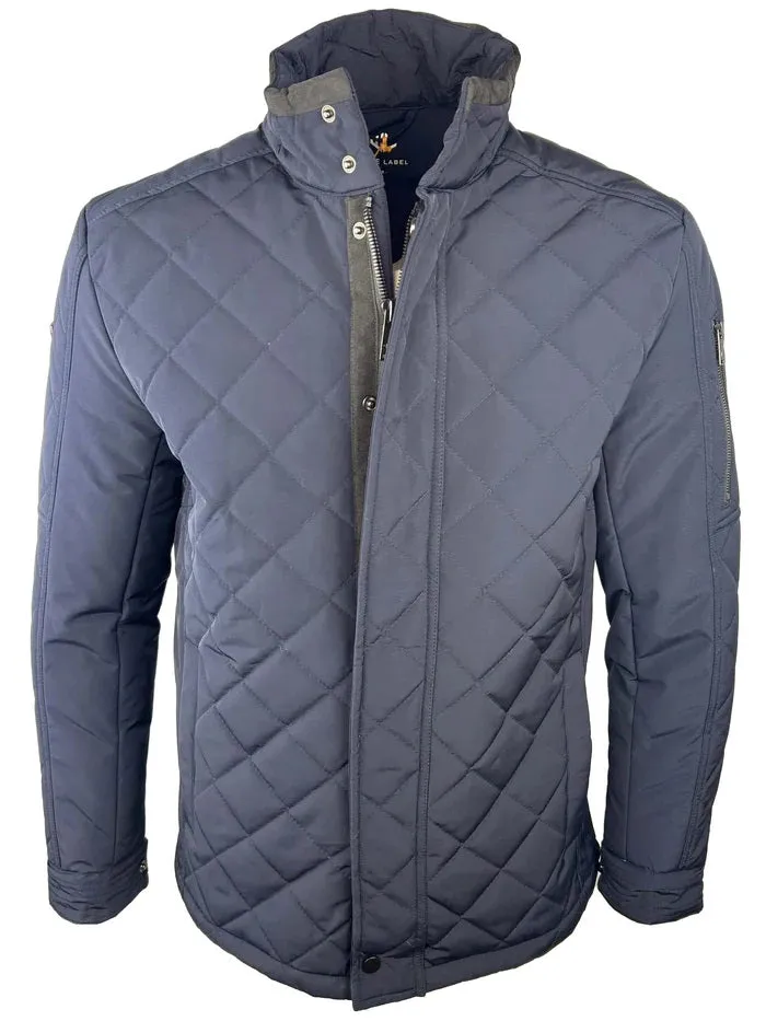 White Label Osbourne Quilted Coat - Navy