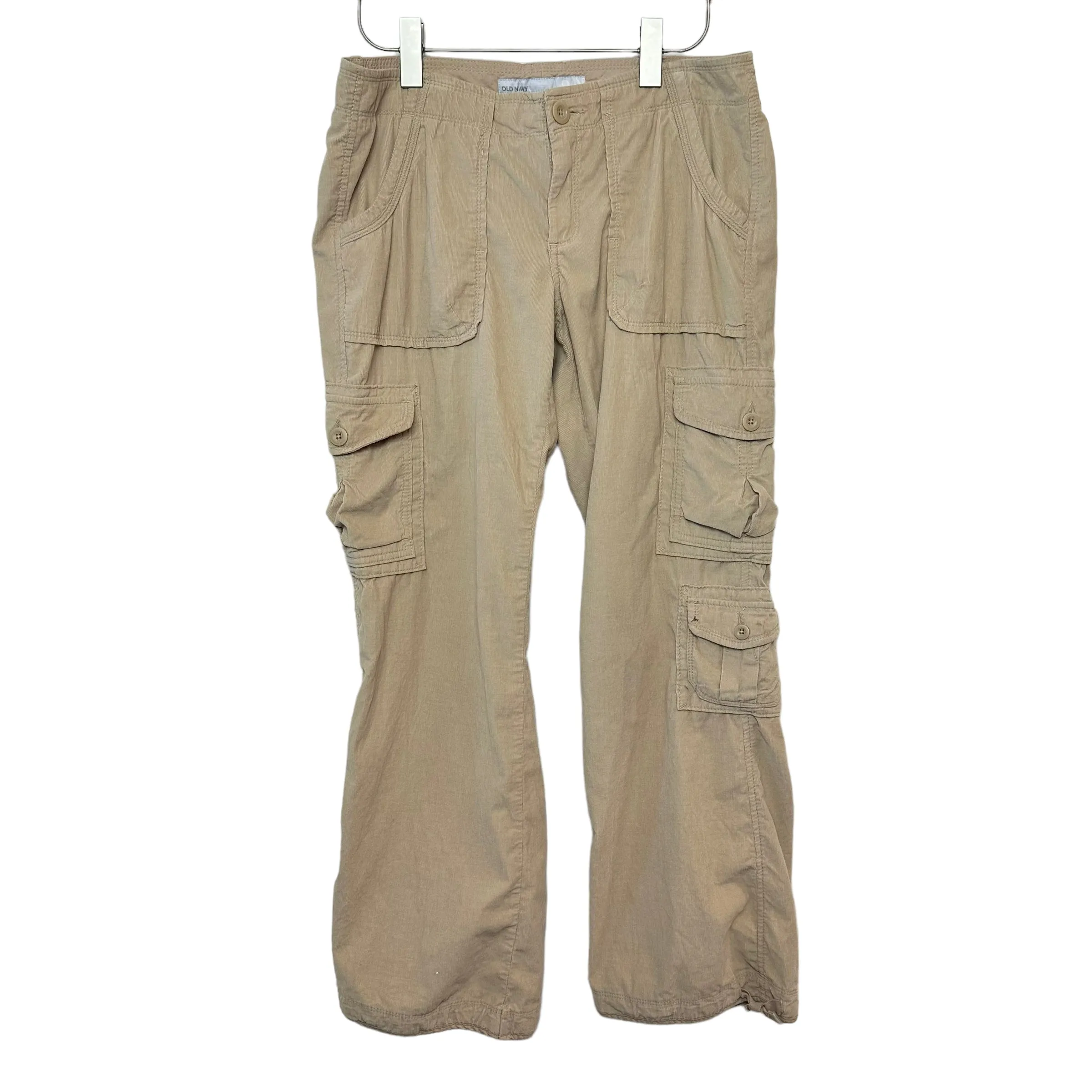 Y2K Style Old Navy Corduroy Cargo Pants Low Rise Khaki Size 12