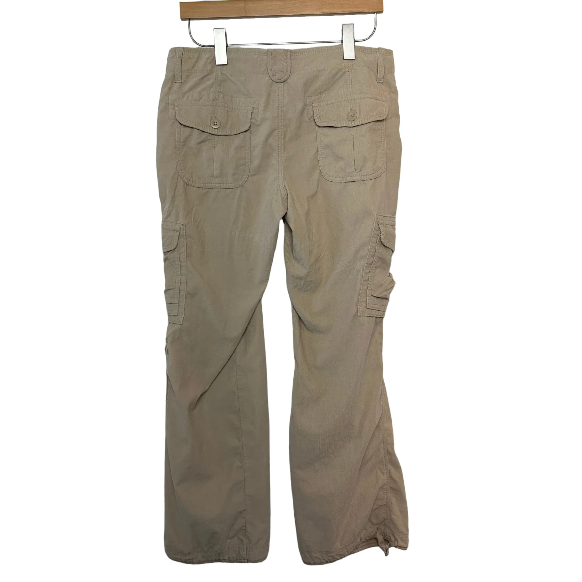 Y2K Style Old Navy Corduroy Cargo Pants Low Rise Khaki Size 12