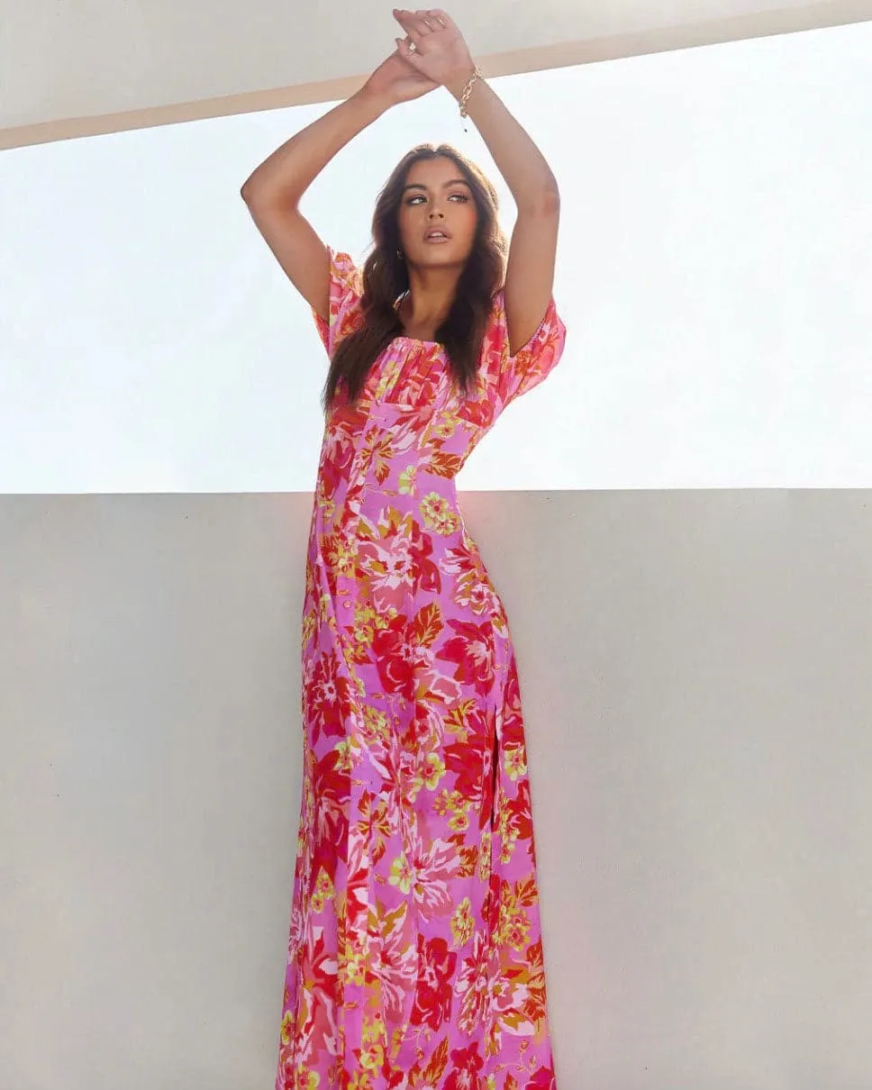 Yokana Maxi Dress - Pink Floral